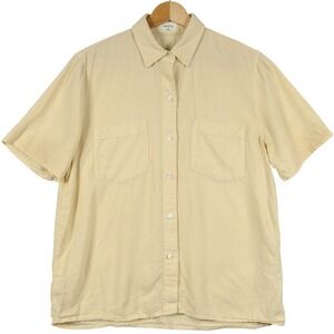 Wilfred Free Button Up Shirt Womens‎ Light Yellow Short Sleeve Top Size 2XS